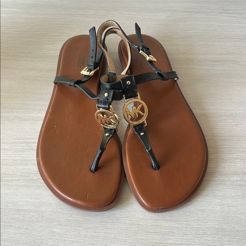 Michael Kors Black and Brown Sandals